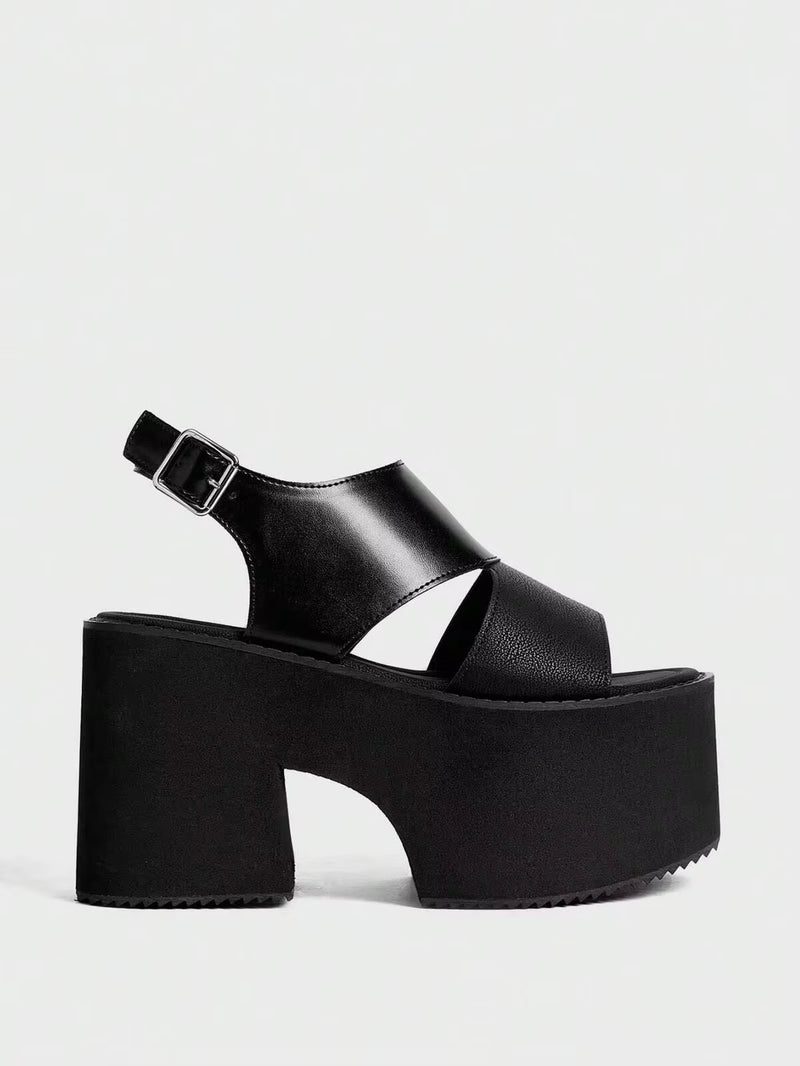 Sugerpunk Women's Ankle Strap Platform Chunky Heel Sandals, Summer Open Toe Buckle Comfortable Lightweight Simplistic Thick Bottom Sandals Spring Shoes Spring Break Easter Valentine's Day