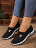 FME Slip-On Knit Cutout Sneakers, Breathable Lightweight Casual Shoes, Comfortable Non-Slip Daily Footwear, One Day 100 Orders